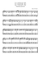 Téléchargez l'arrangement pour piano de la partition de Le vieux Jo en PDF